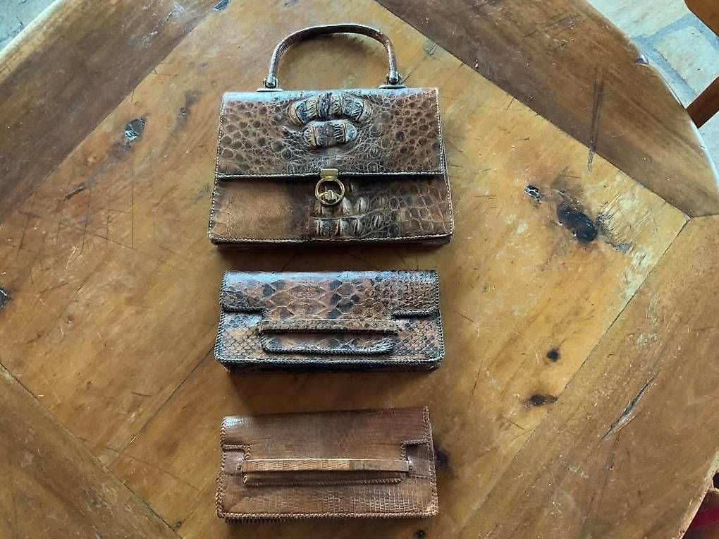 Borse da donna: 3 Sac en croco et serpent  - cuir véritable – Usato da Les Collons venduto da gehaisse
