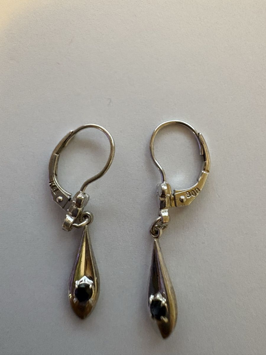 Ohrringe & -stecker: 800 Silber Ohrringe mit blaue Stein  – Gebraucht aus Murten von Tzaugg
