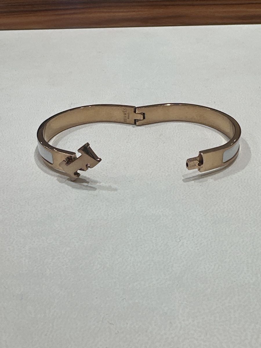 Armbänder & -reifen: Hermès Clic H Bracelet White & Rose Gold – Gebraucht aus Affoltern am Albis von Adanessi 2