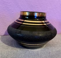 Vase vintage noire et or, art déco