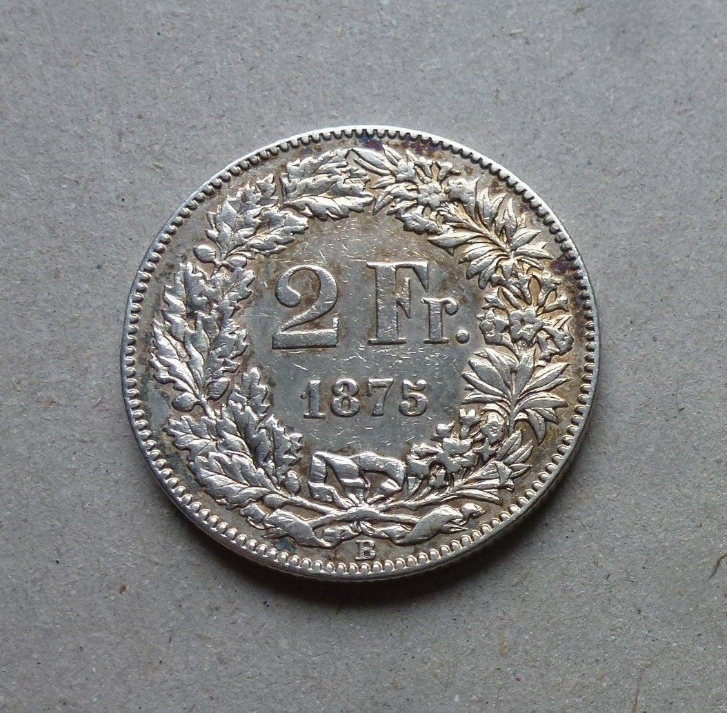 Tutti le monete: ++ 2.- Franken 1875, gute Erhaltung – Usato da Walkringen venduto da Casablanca777
