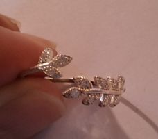 Olivenzweig-Ring, 18 mm, silberfarben