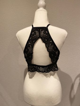 Raffiniertes schwarzes Spitzen-Bustier, nie getragen, Gr. M