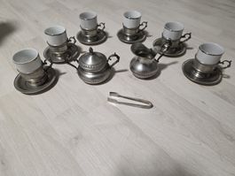 Vintage Zinn Kaffeeservice, 95% Reinzinn, Top Zustand!
