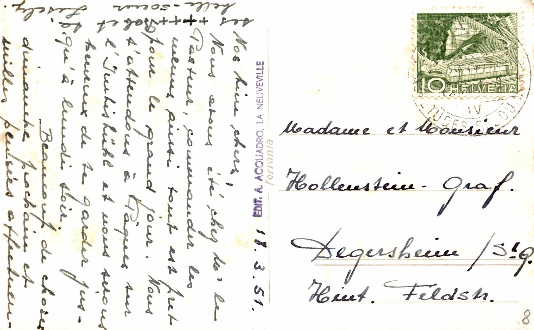 Cartoline postali: La Neuveville – Usato da Bronschhofen venduto da Astore 1