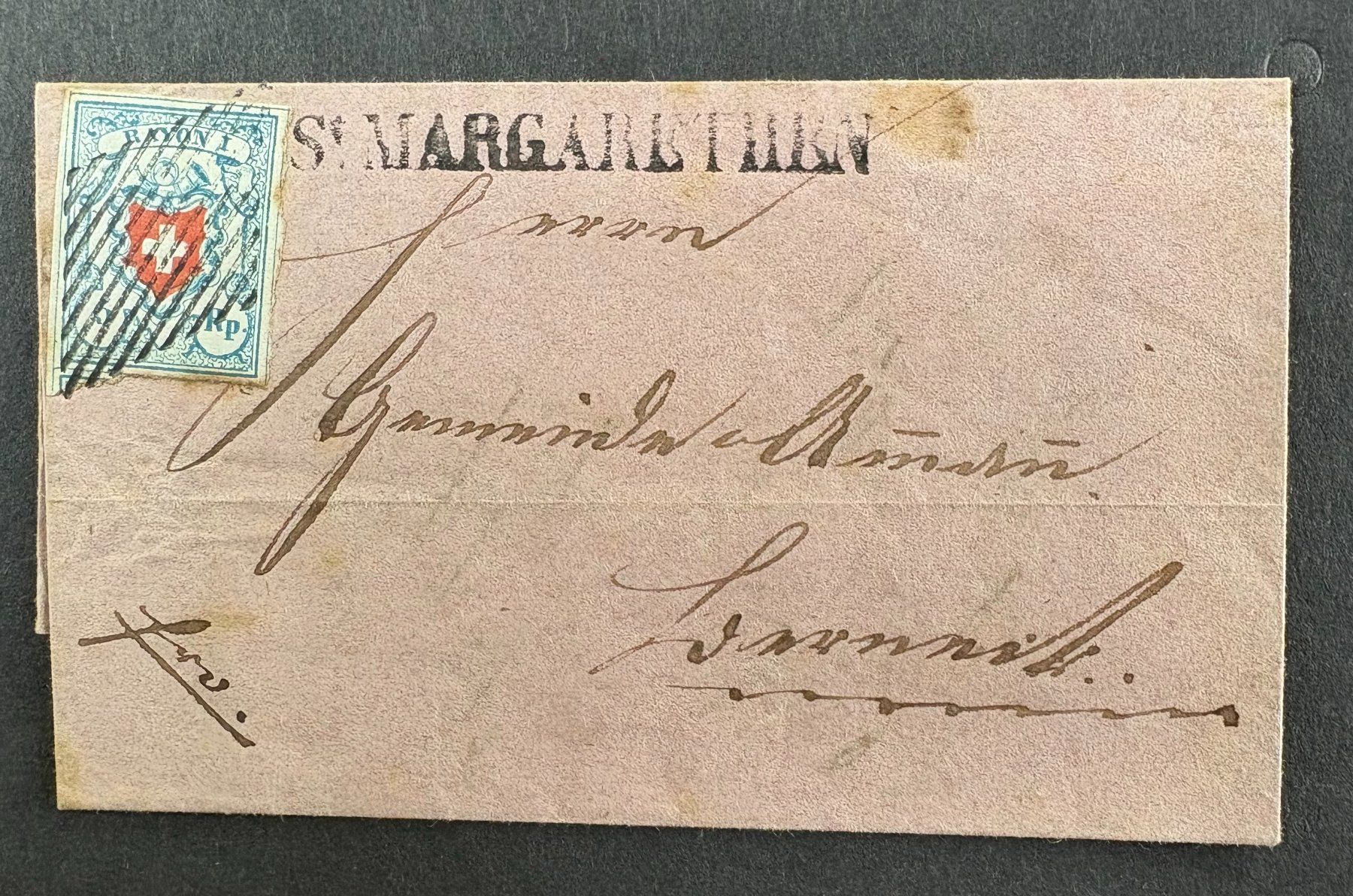 Alle Briefmarken: FALTBRIEF SCHWEIZ 1851 RAYON I MIT ATTEST – Gebraucht aus Ostermundigen von Heavenmaus75