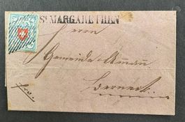 FALTBRIEF SCHWEIZ 1851 RAYON I MIT ATTEST
