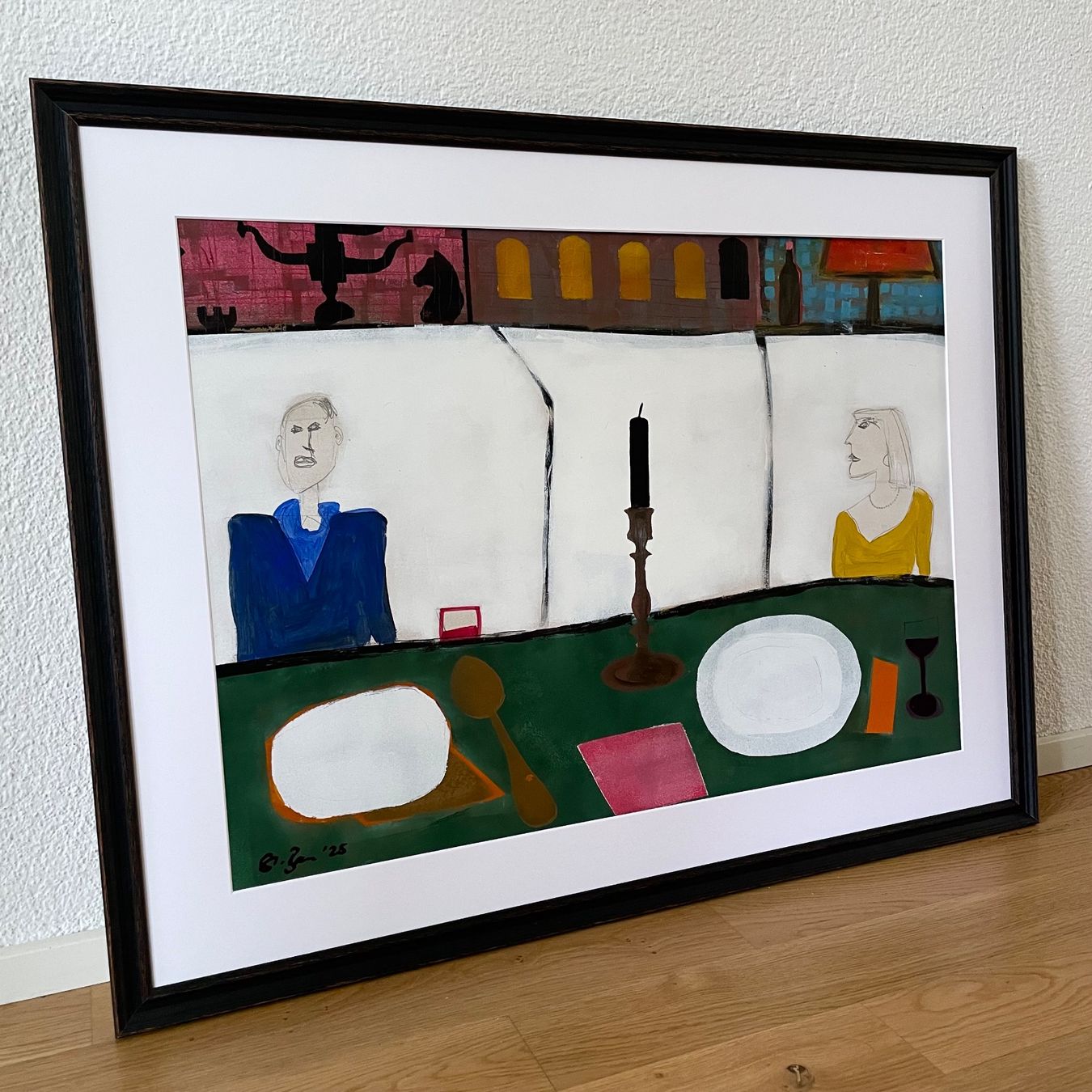 Gemälde: Restaurant Dinner Expressionismus Kunst Acryl Bild Bammert – Neu (gemäss Beschreibung) aus St. Niklausen LU von Stefan_Bammert_Art