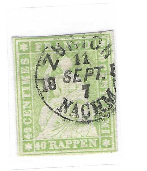 Alle Briefmarken: Strubel 26C, gestempelt Zürich – Gebraucht aus Wildhaus von Brunphil
