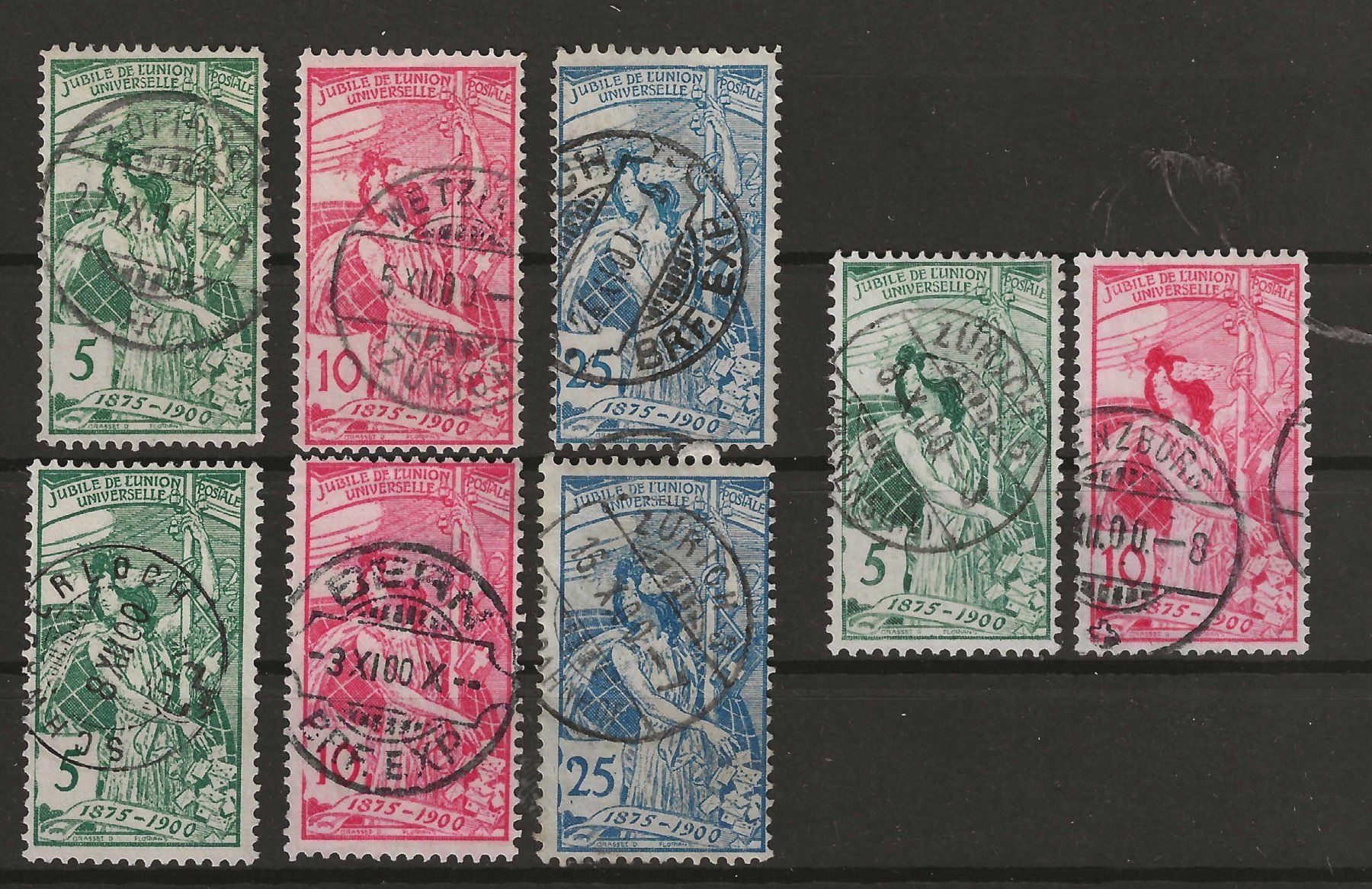 Tutti i francobolli: 1900 : Nr. 77 - 79, Typ A, B + C : KP 240.-- – Usato da Gümligen venduto da Geniusbuy