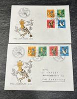 Lot 2 FDC1970 Pro Juventute série complète 4 oiseaux