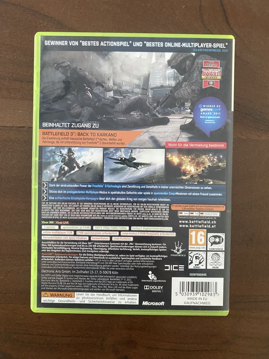 Microsoft Giochi: Battlefield 3 für Xbox 360 – Usato da Thunstetten venduto da Virus_33 2