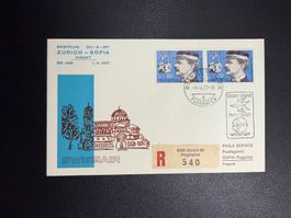 Swissair Erstflugbrief Zürich-Sofia 1977