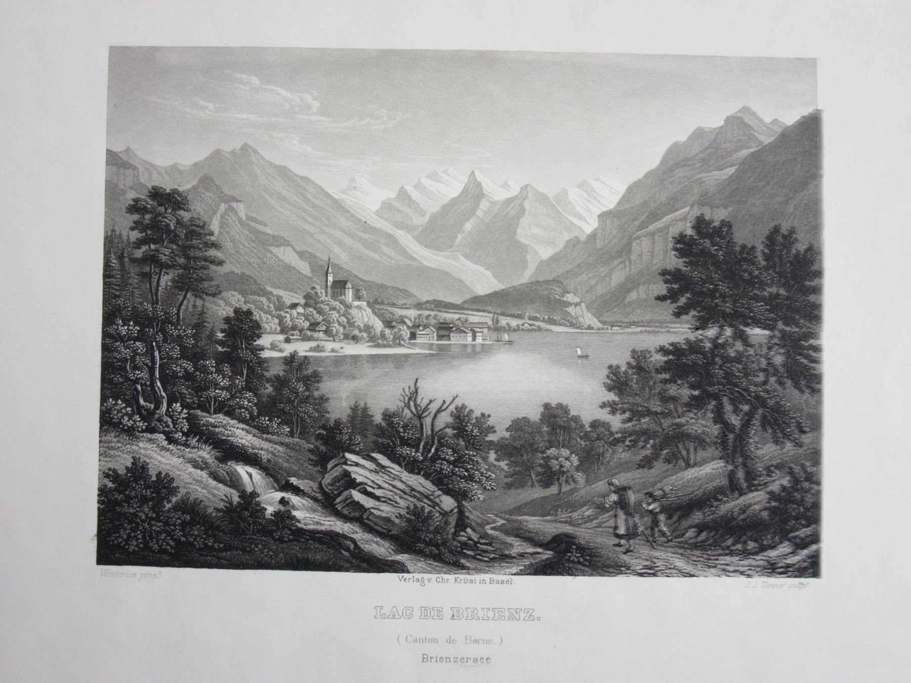 Incisioni: BRIENZERSEE  STAHLSTICH GRÖSSE BLATT CA.38X34CM – Usato da Gersau venduto da grafik-kunst