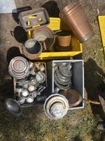 Zinn Krüge Teller Kupfergeschirr, Bierhumpen