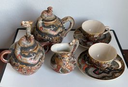 Asiatica Japanisches Kutani Tête-à-Tête Service Meiji Period