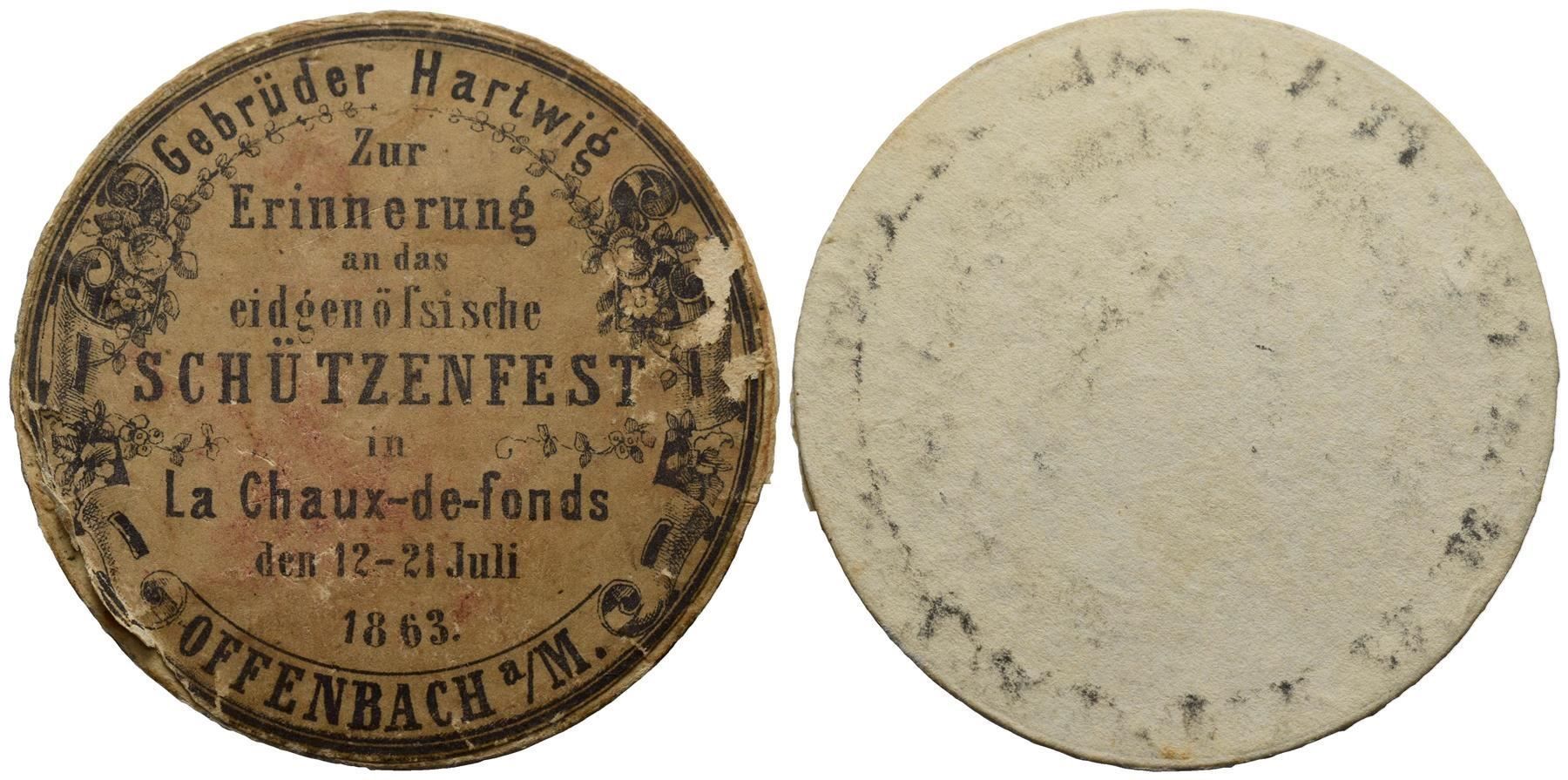 Posters & Illustrations: 1863 Eid. Sch. La Chaux-de-F Karton 1009 – D'occasion à Trimbach par Solothurn1