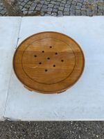 teller aus Holz mit Punkten rund gebraucht