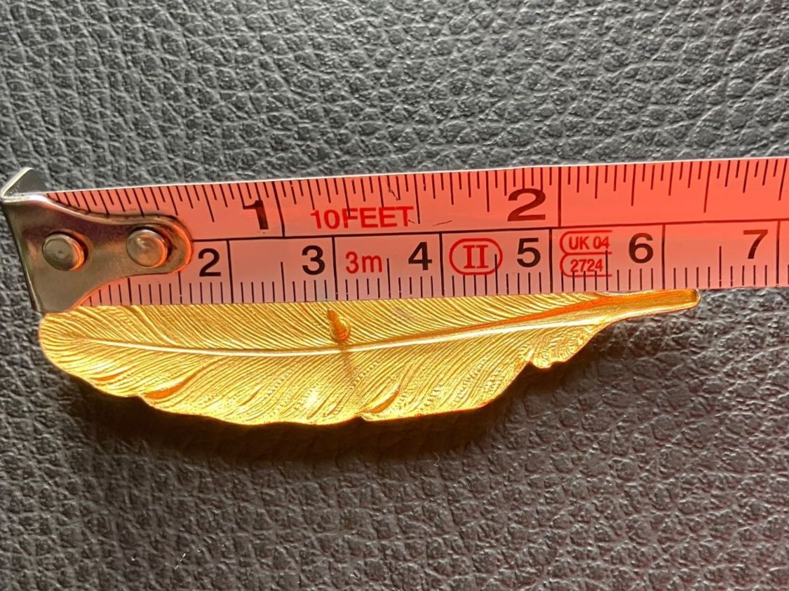 Spille & Fermagli: Broche plume dorée vintage - Élégance intemporelle – Usato da Peseux venduto da Chimon59 2
