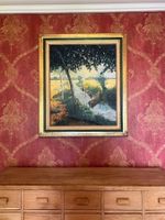 Tableau Paysage Rivière Bateaux GINA KARVAN