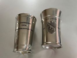 Zinnbecher PTT-UNION 1995-1995 & SRK Blutspendezentrum Bern