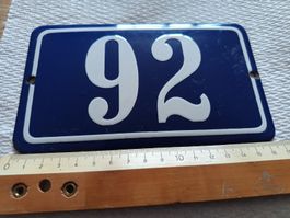 Plaque en émail 92 émail Hausnummer - numéro de rue