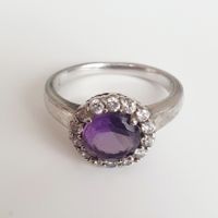 Ring Silber 925 Amethyst mit Zirkonia Grösse 18,9 mm