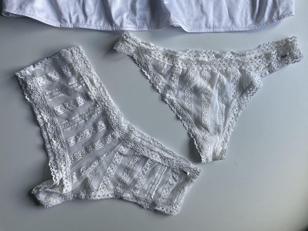 Negligees & Pigiami: Weisses Lingerie Set oder Nachtwäsche Gr. M Spitze DIM – Usato da Gockhausen venduto da AnneT07 4