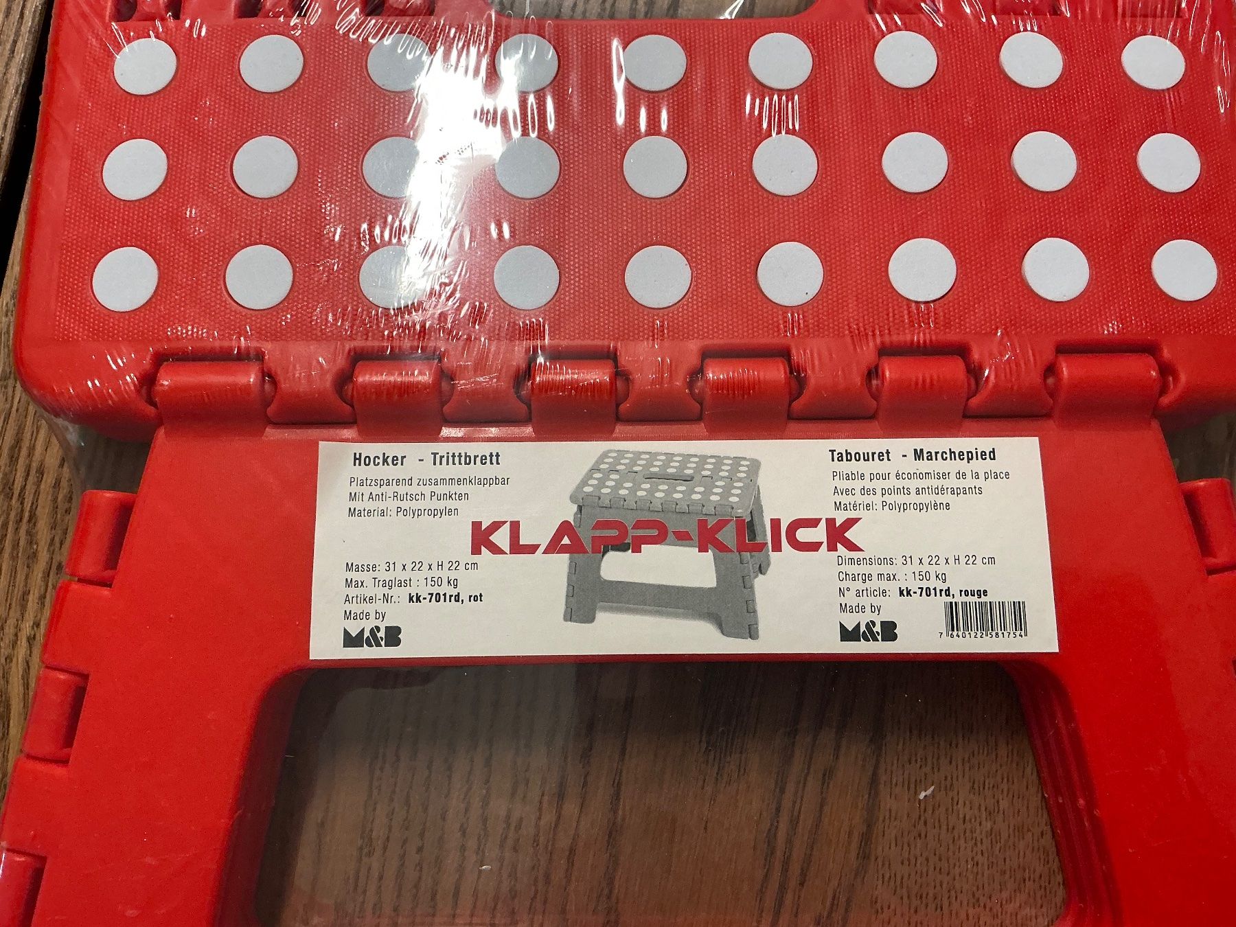 Sgabelli: Neuer, roter Klapptritt/Hocker "Klapp-Klick" – Nuovo (secondo la descrizione) da Würenlos venduto da ursle67