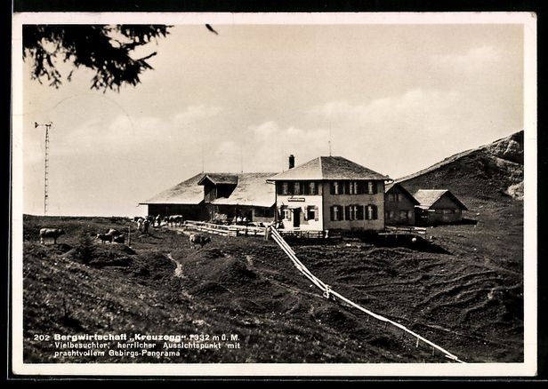 Cartes postales: AK Libingen, Bergwirtschaft Kreuzegg – D'occasion à Berlin par bartko-reher