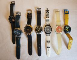 7 Swatch Uhren Konvolut – Irony Chrono, Scuba 200 & Gent