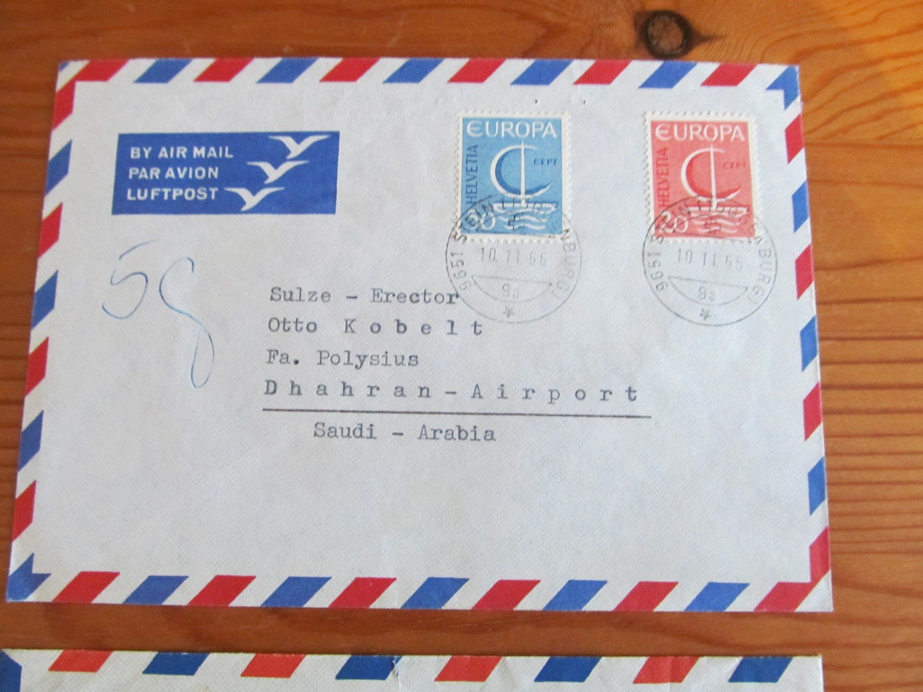 Tutti i francobolli: 1Lot(2Stck) FLUGPOST von 1955 – Usato da Emmenbrücke venduto da Luzern1947 1