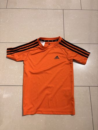 Adidas Fussball Trikot Kinder Gr. 128, Orange/Schwarz