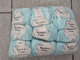 Wolle Bamboo Fiber 80%, Silk 20% Hellblau 10x50g neu
