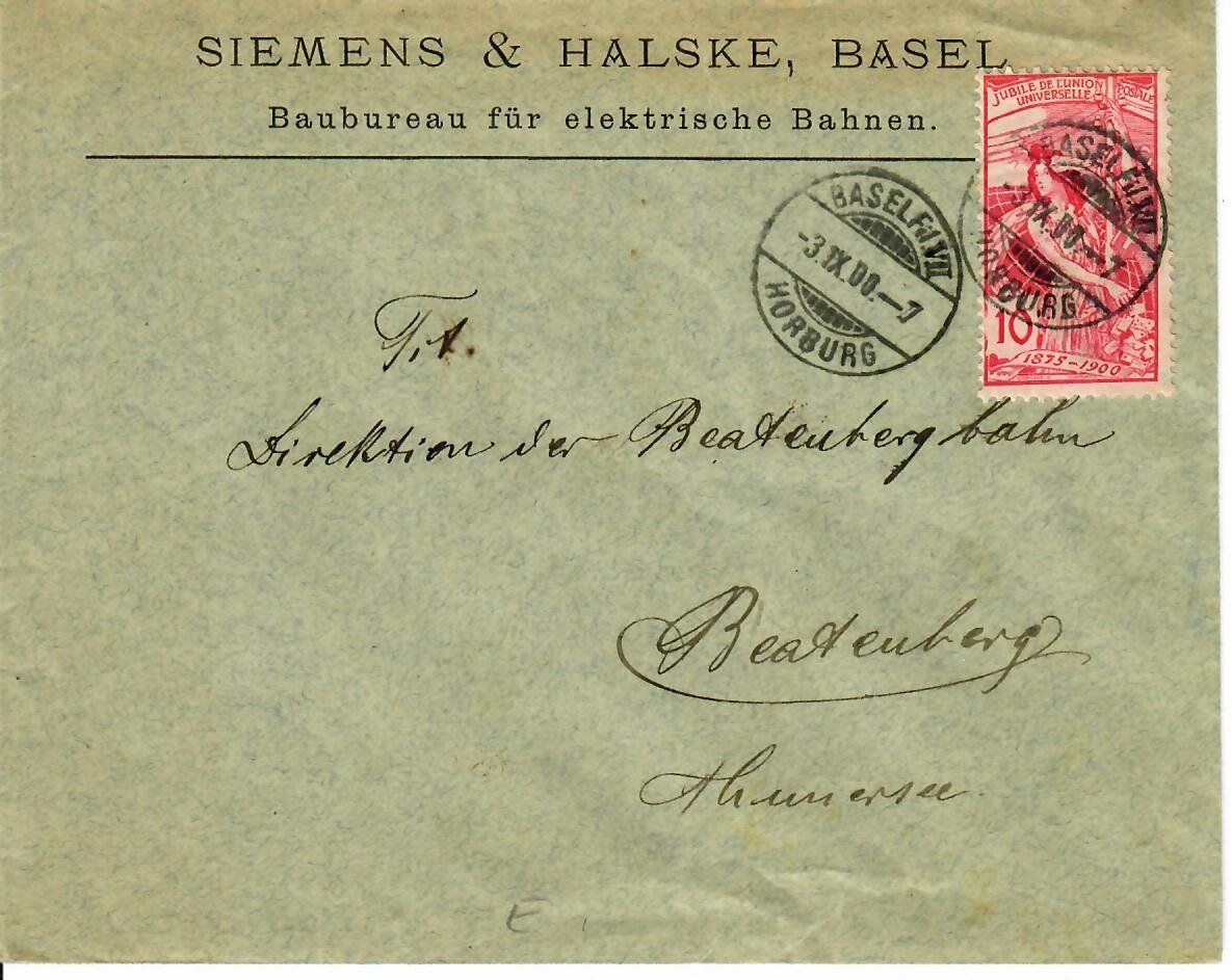 Tutti i francobolli: Brief, Siemens & Halske, Basler 1900 – Usato da Hochdorf venduto da Ziegel-16