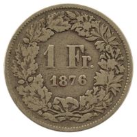 Schweiz - 1 Franken - 1876 - Silber