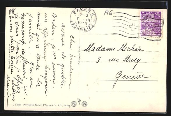 Cartoline postali: Wettingen, Gesamtansicht mit Fernblick a – Usato da Berlin venduto da bartko-reher 1