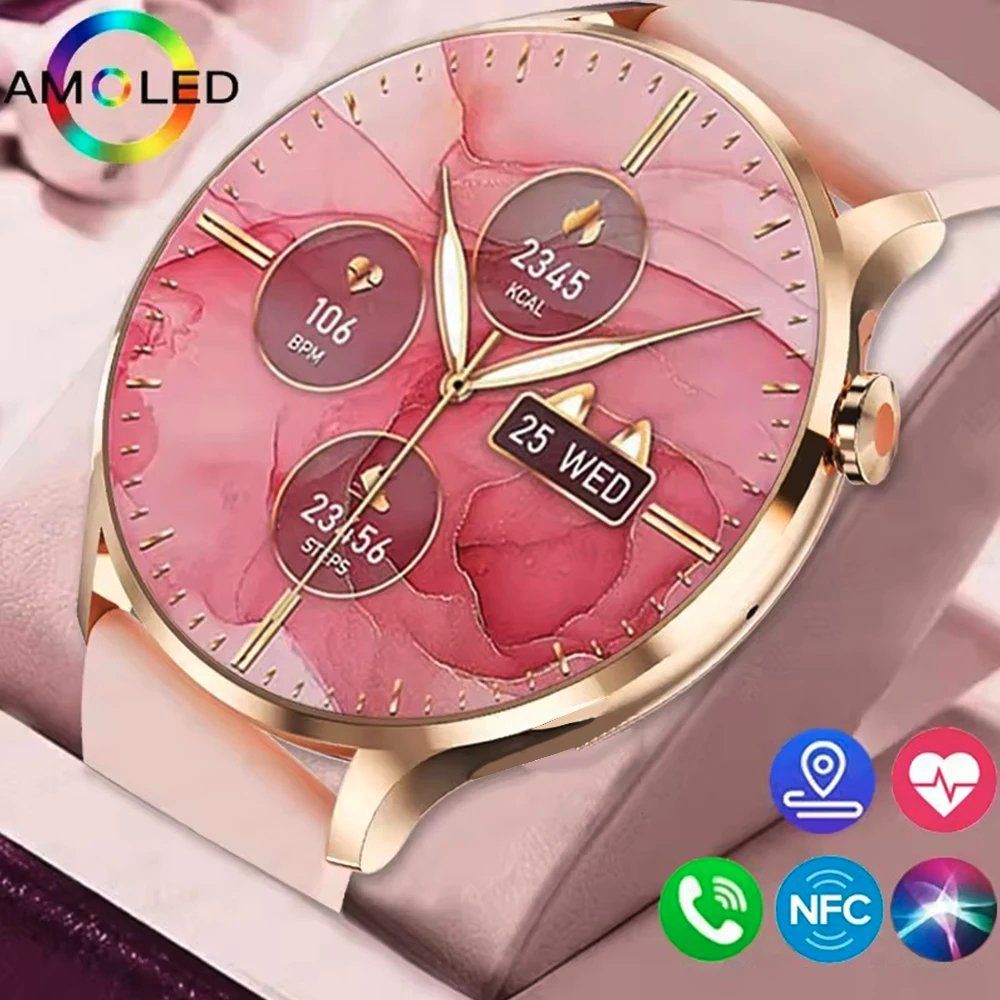Smartwatch: Smartwatch AMOLED Bluetooth Anrufe Sportmodi NFC Rosa – Nuovo e nell'imballaggio originale da Rickenbach b. Wil venduto da Mysterion4 1