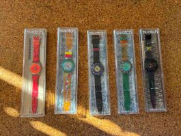 Swatch Uhren Set 5 Stück Scuba 200 neuwertig