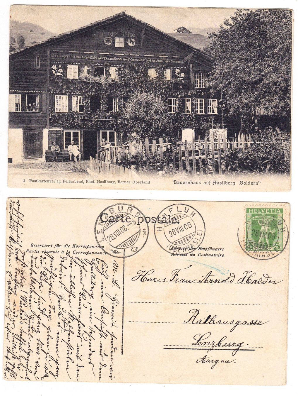 Cartoline postali: Bauernhaus auf Hasliberg "Goldern" – Usato da La Tour-de-Peilz venduto da amjust