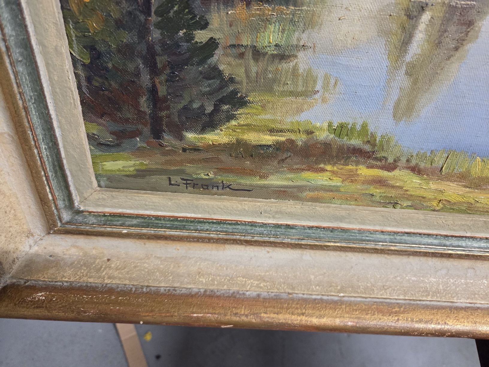 Dipinti: Gemälde L.Frank, Berglandschaft mit See – Usato da Dietikon venduto da Allegra34 7