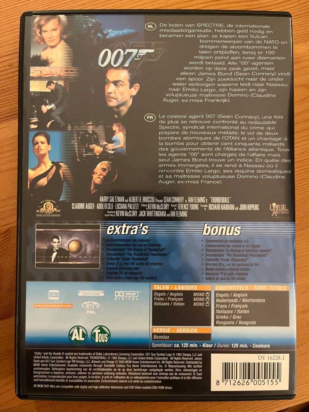 Tutti i DVDs: THUNDERBALL - OPÉRATION TONNERRE - JAMES BOND - SEAN CONNERY – Usato da Lausanne venduto da sba_jg8r 1