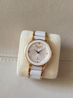 Roamer Damenuhr, weisses Keramik/PVD Rosegold, Saphirglas