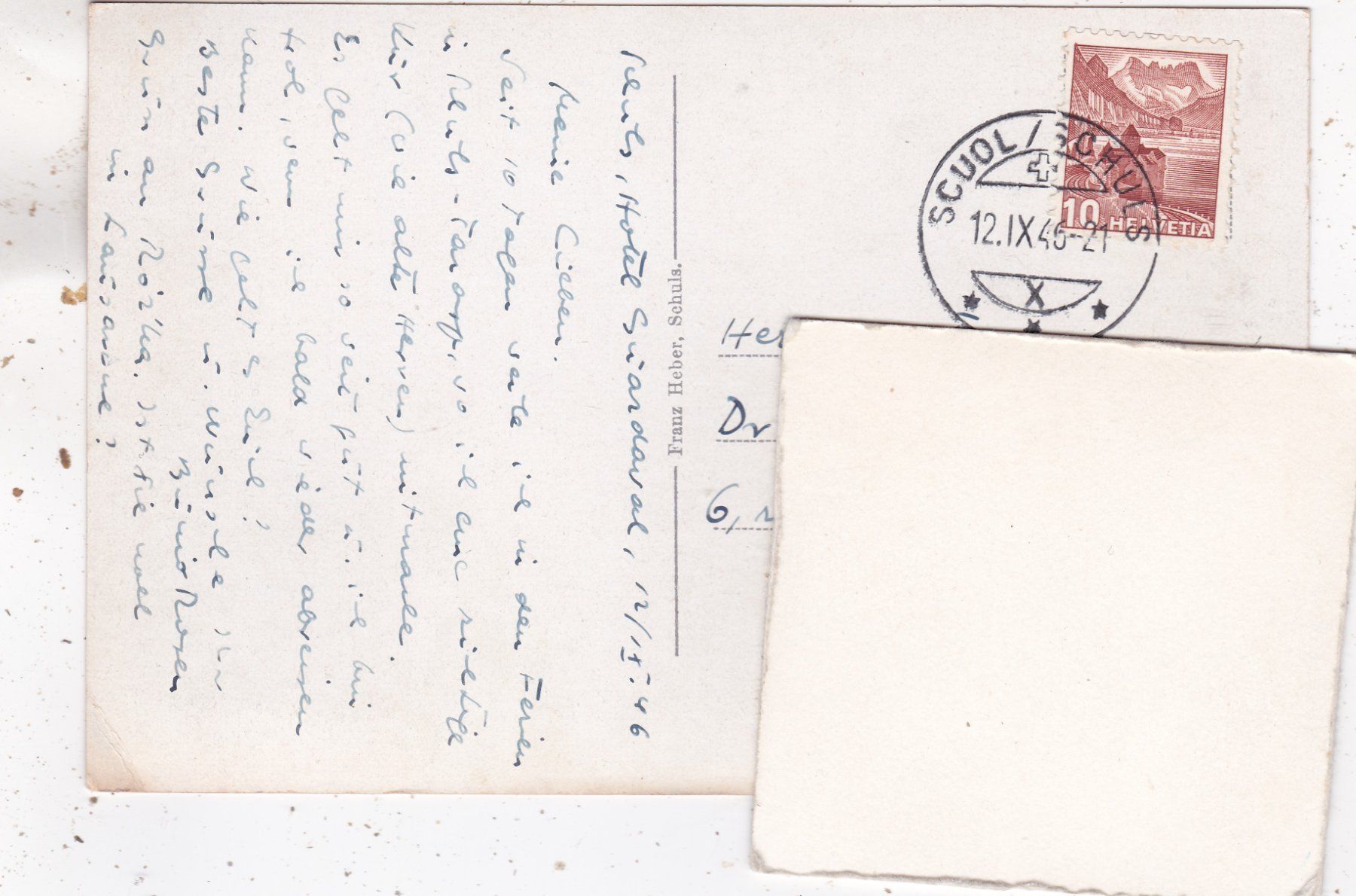 Ansichtskarten: Bad Schuls 1946 – Gebraucht aus Herisau von Lisegrat2008 1