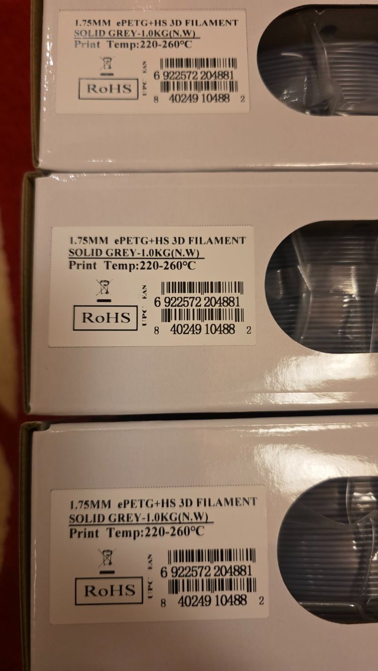 Imprimante 3D: eSUN  Filament  ePETG+HS  'solid gray' mit Spule – Neuf avec emballage d'origine à Hagenbuch ZH par cougar1 1