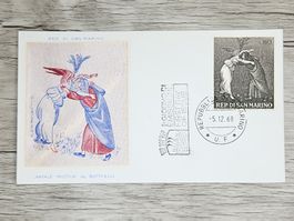 CL05 Enveloppe + Timbre Saint Marin 1968