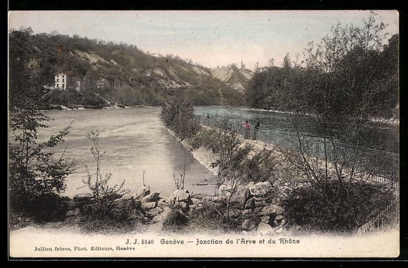 Cartoline postali: Geneve, Jonction de l'Arve et du Rhone – Usato da Berlin venduto da bartko-reher