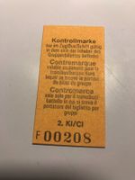 SBB Kontrollmarke Gruppe 2. Kl./Cl F 00207 Rarität