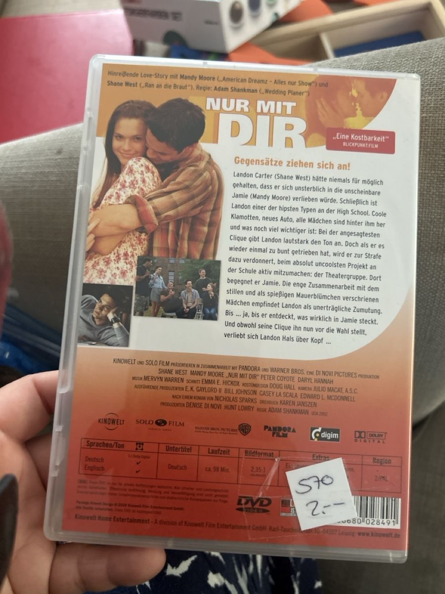 Tous les DVDs: Nur mit Dir DVD Mandy Moore & Shane West  – D'occasion à Herbetswil par rotekatze84 1