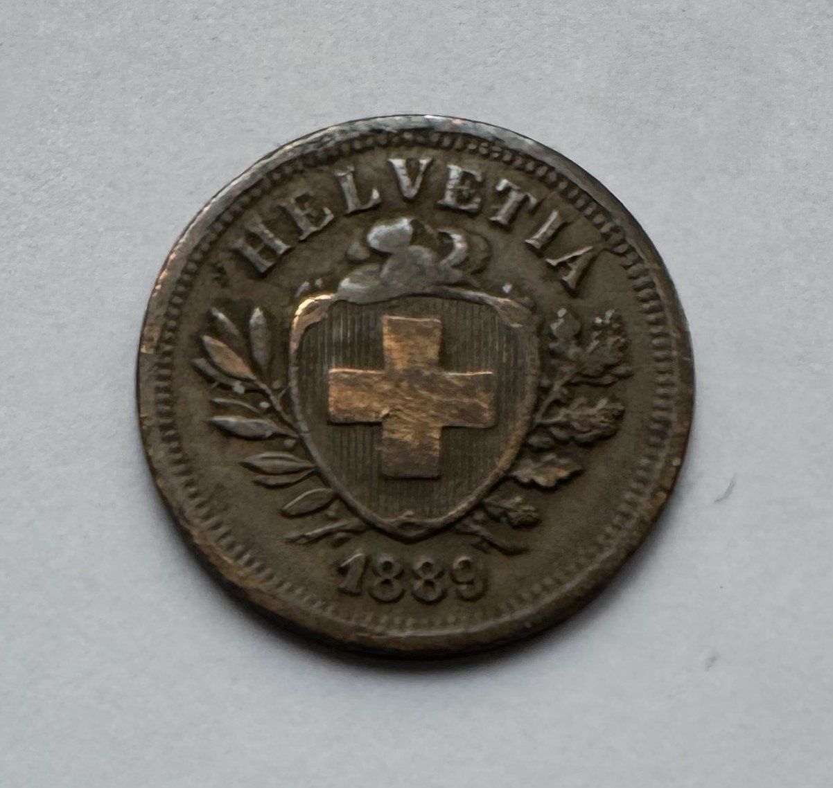 Alle Münzen: 1889 1 Rappen ss-vz – Gebraucht aus Kirchberg SG von Helveticus00